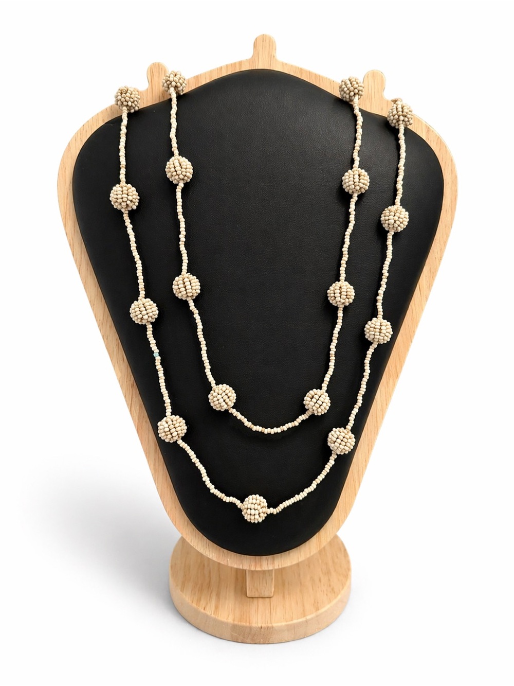 Beaded Ivory Long Necklace